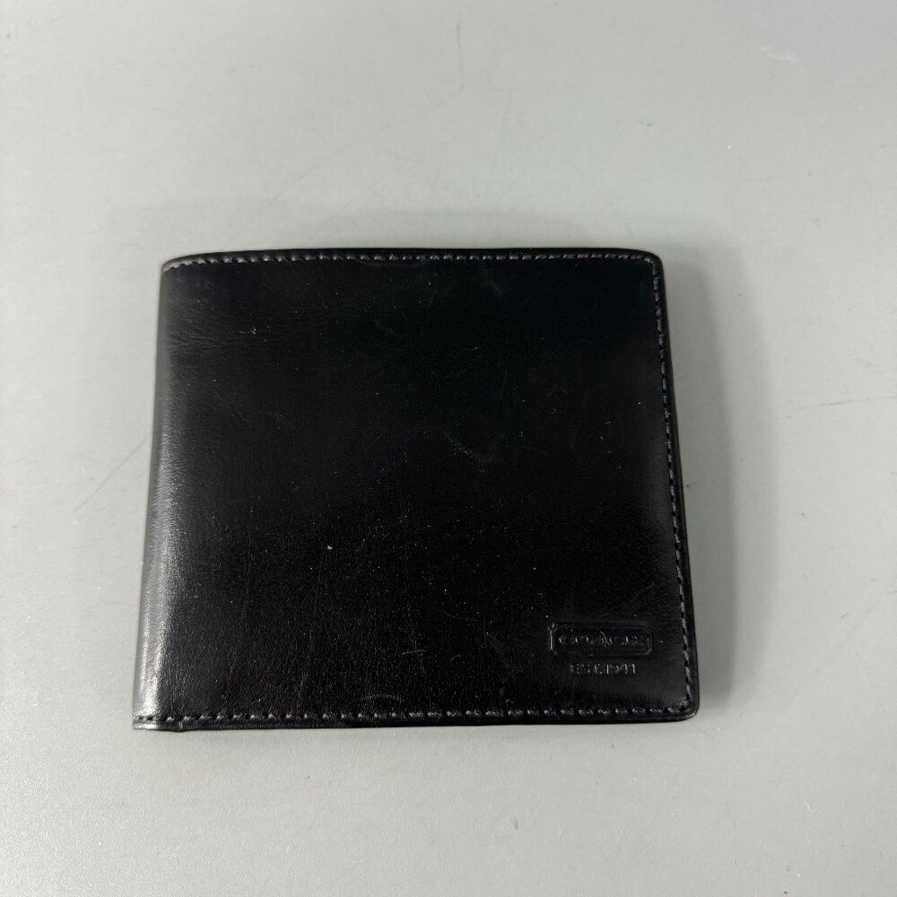Coach Black Leather Bifold Wallet